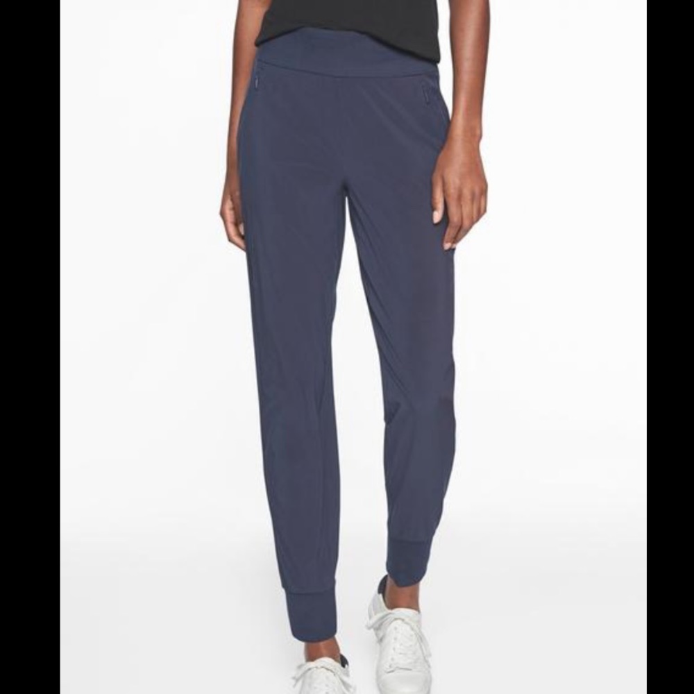 Athleta Blue Lined Soho Joggers, Size 2P